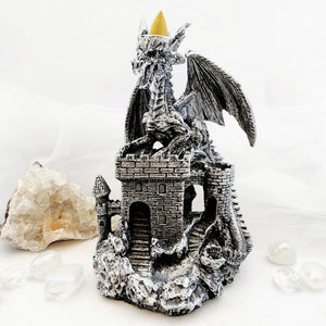 Dragon on Castle Backflow Incense Burner