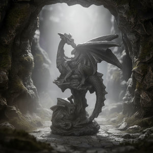 Dragon with Hatchling | Black | Resin
