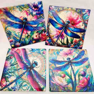 Dragonfly Coasters | Ceramic | Set of 4