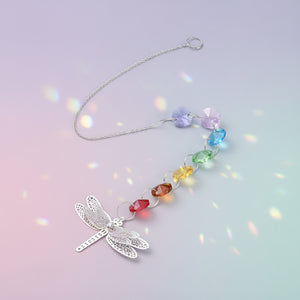 Dragonfly Crystal Prism Suncatcher | Window Hanging