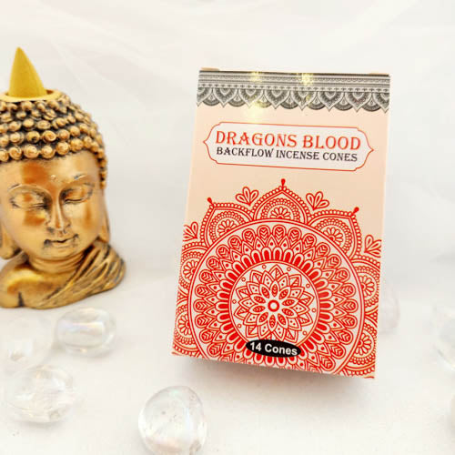 Dragons Blood Backflow Incense Cones (Sacred Tree pack of 14)