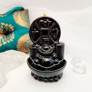 Feng Sgui Backflow Incense Holder | Ceramic | Backflow Cones | Black 
