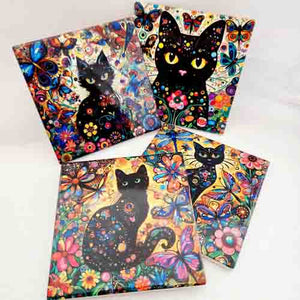 Floral Cat Coasters