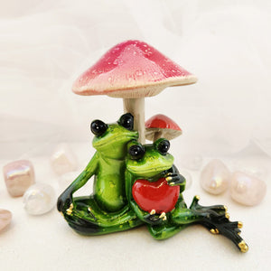 Frog Couple Under Mushroom