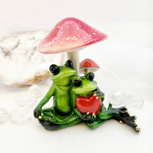 Frog Couple Under Mushroom