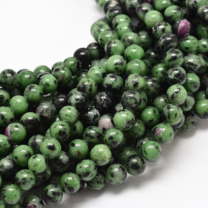 Ruby in Zoisite Bead Strand (approx. 55 x 6mm round beads)