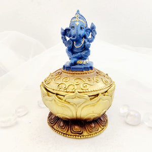 Ganesh | Trinket Box | Resin | Blue & Gold
