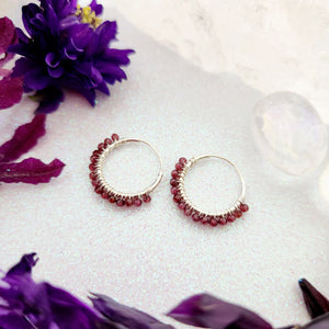 Garnet Faceted Sleeper Earrings