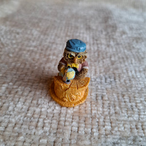 Geographer Owl | Fairy Garden | Resin | Pre-Loved