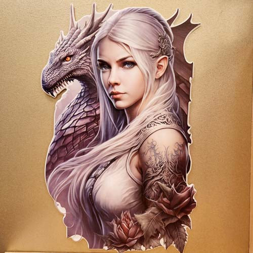 Goddess and Her Dragon Wall Art (approx. 30x48cm)