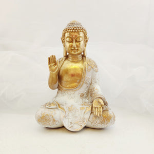 Gold & White Meditating Buddha