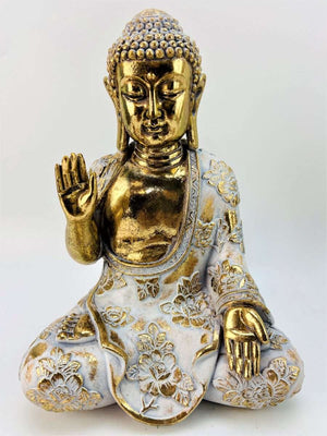 Gold & White Meditating Buddha