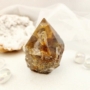 Golden Quartz Partial Polished Point