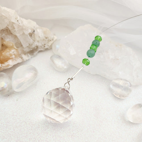 Green Aventurine Bead Hanging Prism