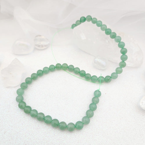 Green Aventurine Bead Strand (approx. 45-47x8mm round beads)