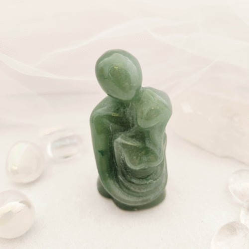 Green Aventurine Lovers Embrace Carving (approx. 8x4.2cm)