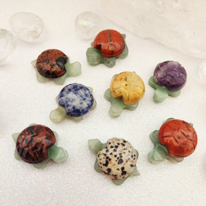 Green Aventurine Turtle w. Assorted Crystal Shell