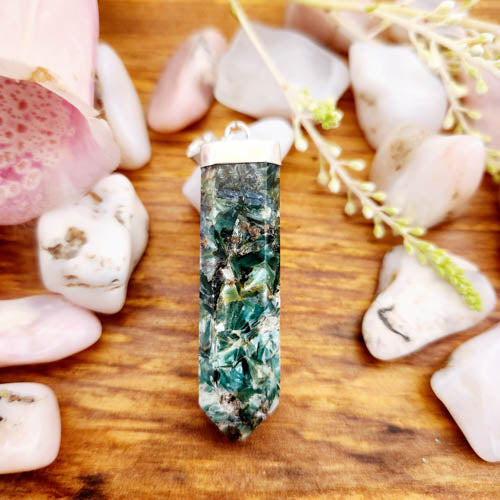 Green Kyanite Pendant (sterling silver bail)