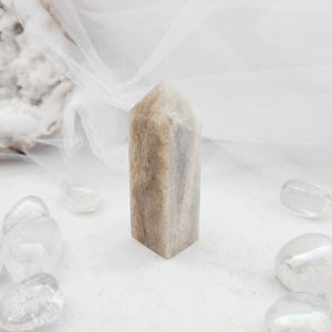 Grey Moonstone Crystal Obelisk | Intuition & Emotional Balance | 73g