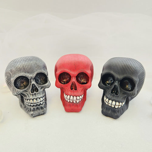 Grinning Skull (black or silver or red. approx. 8x10cm)