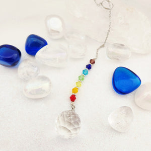 Hanging Glass Prism w. Glass Beads