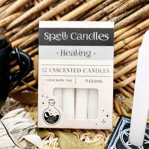 Healing | White Spell Candles | Herbal Magick | 12 Pack | Unscented 