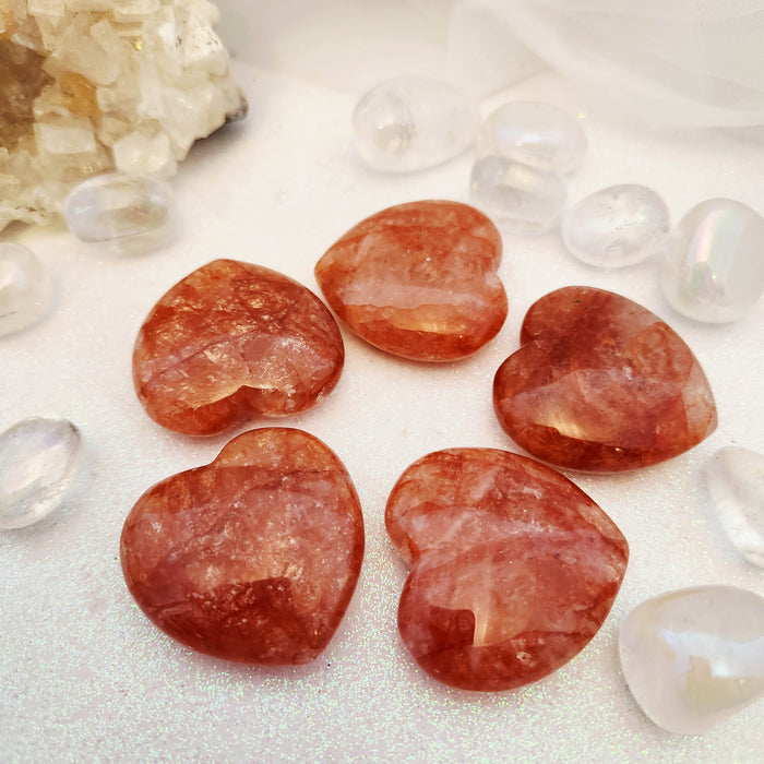 Hematoid Quartz aka Fire Quartz Heart (assorted. approx. 4-4.2x4.2cm)