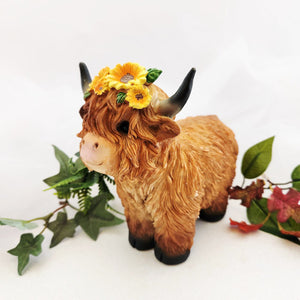 Highland Cow w. Sunflowers