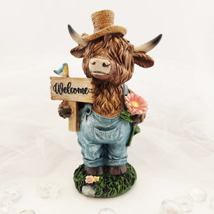 Highland Cow w. Welcome Sign