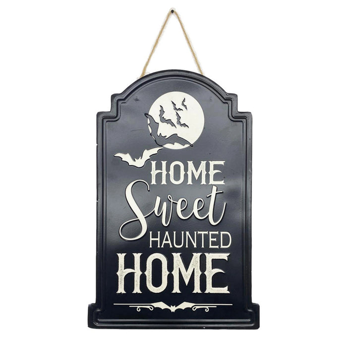 Home Sweet Haunted Home Sign (metal. approx. 45.8x30.5cm)