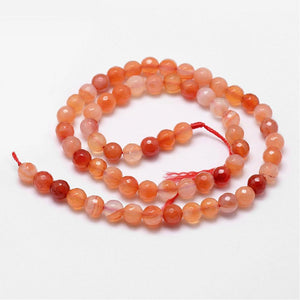 Carnelian Crystal Faceted Bead Strand Courage & Creativity
