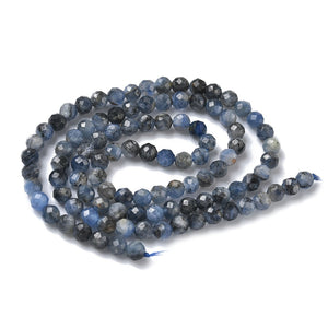 Blue Kyanite Crystal Faceted Bead Strand Calm