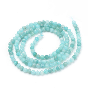 Amazonite Crystal Faceted Bead Strand Calm, Truth & Balance