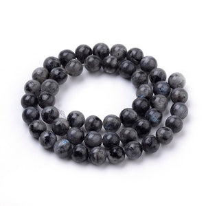 Larvikite Crystal Bead Strand | Grounding & Intuition | 8mm | Assorted