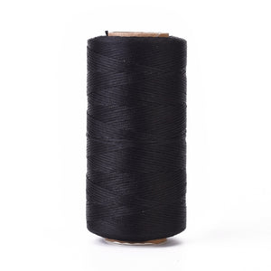 Black Flat Waxed Polyester Cord | Full Roll 260m | Macrame