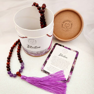 Intuition Rosewood & Amethyst Praying Necklace