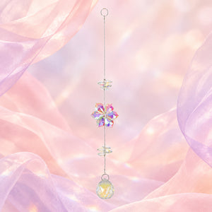 Iridescent Flower Prism Suncatcher | Crystal Ball | Window Hanging
