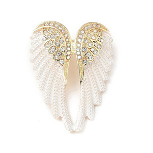 Angel Wings Rhinestone Brooch (alloy)