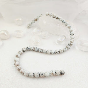 Kiwi/Sesame Jasper Frosted Bead Strand