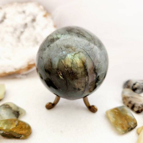 Labradorite Sphere (approx. 6.9cm diameter)