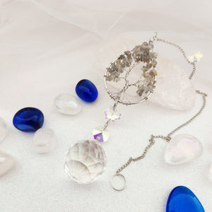 Labradorite Tree of Life Hanging Prism