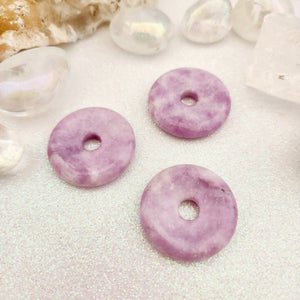 Lepidolite Donut Pendant