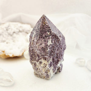 Lepidolite Partial Polished Point