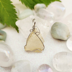 Libyan Desert Glass aka Libyan Gold Tektite Wrapped Pendant