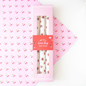 Love Bug | Taper Candles | Lovestruck | Set of 3 | Unscented | 5hrs