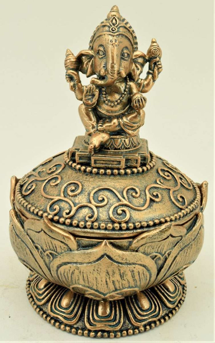 Ganesh Bronze Look Box (approx. 16x10.5cm)