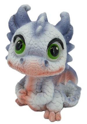 White Baby Big Eyed Dragon (approx. 7.5x5.5cm)