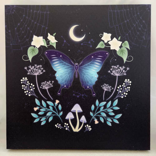 Midnight Moth Light Up Canvas (approx. 30x30x