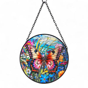 Monarch Butterfly Stained Glass Style Hanging