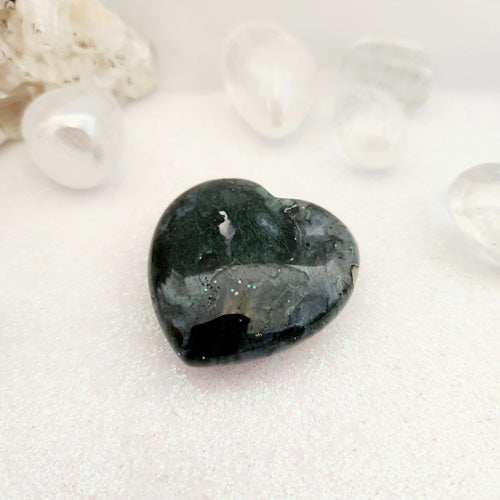 Moss Agate Heart (assorted. approx. 4x4cm)
